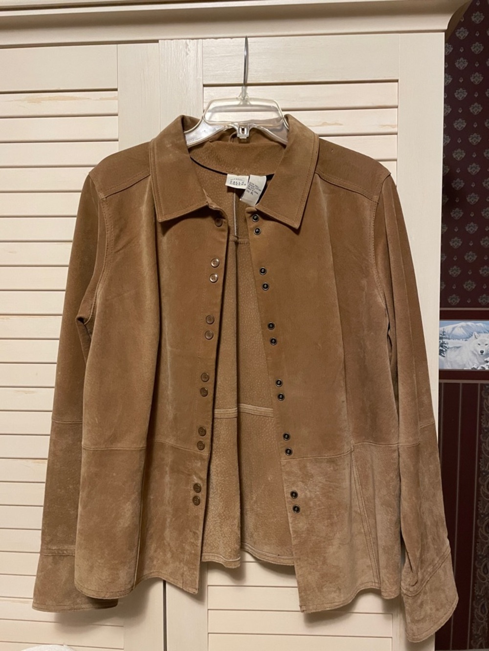 Boho Falls Creek genuine Suede Snap-Front tan Jacket